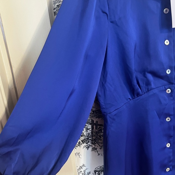 Gilli Blue Long Sleeve Shirt Dress with Bishop Sleeves. NWT - Picture 5 of 13
